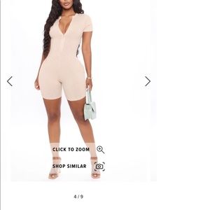 Ribbed Romper with Gold Zipper